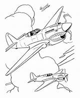 Coloring Pages Military Fighter Plane Drawing Airplane Outline Aircraft Jet Sheet Drawings War Ww2 Planes Warhawk Sheets Filminspector Getdrawings Veterans sketch template