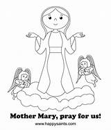 Mary Coloring Mother Pages Catholic Jesus Kids God Saints Colouring Virgin Blessed Pray Prayer May Month Birthday Happy Hail Preschool sketch template