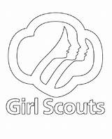 Coloring Girl Scout Trefoil Logo Scouting Print sketch template