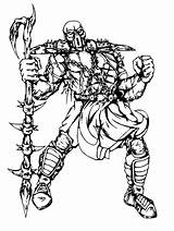 Mortal Kombat Scorpion Zero Raiden sketch template