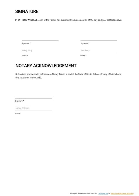 notarized custody agreement template