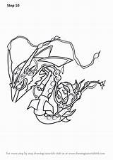 Rayquaza Pokemon Drawingtutorials101 ポケモン Colorir sketch template