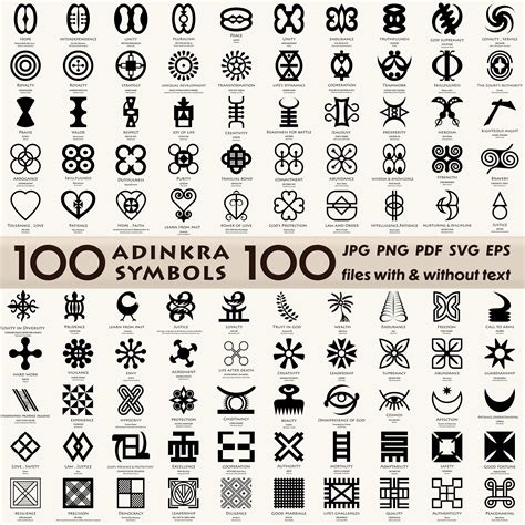 adinkra african symbols bundle png jpg  svg eps etsy