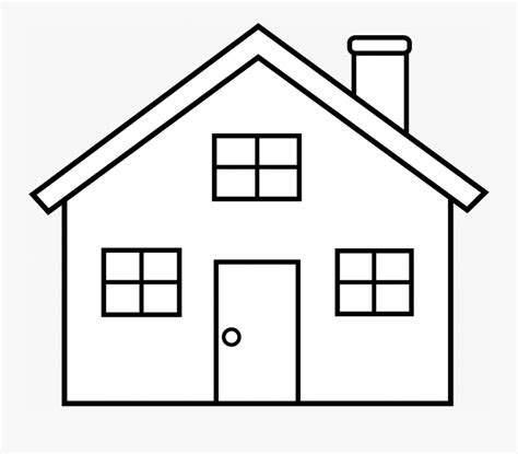 house clipart  printable simple house coloring page