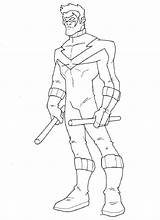 Nightwing Superheroes sketch template