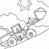 Digger Colouring Tractor Diggers sketch template