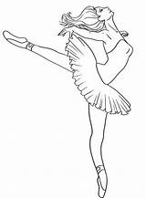 Coloring Ballerina Draw Dancer Costumes Step Print sketch template