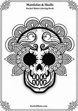 Skulls Mandalas sketch template
