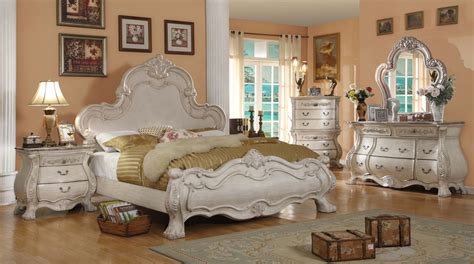 antique white bedroom furniture queen mansion bed
