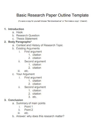 college research paper outline  examples format  examples