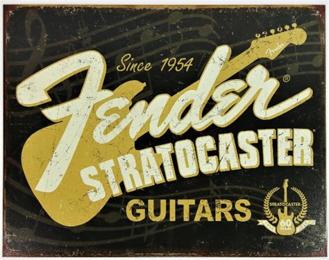 Fender Stratocaster Guitars Tin Metal Sign Guitar Amp Twin