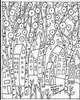 Patterns Folk Karla Coloring Rug Gerard House Hooking Paper Embroidery Hundertwasser Zentangle Birches Pattern Houses Hook Primitive Pages Ebay Abstract sketch template