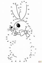 Dot Easter Bunny Rabbit Coloring Pages Printable Online Dots Skip Drawing Color sketch template