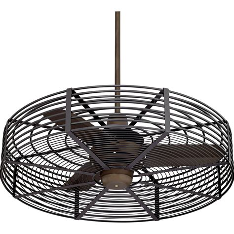 casa vieja modern industrial cage outdoor ceiling fan  remote oil rubbed bronze black