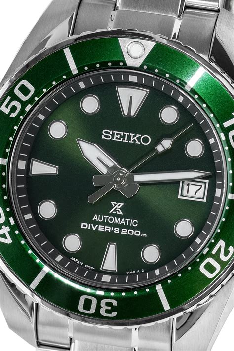 seiko spbj prospex samurai automatic mens dive  green dial watchobsession