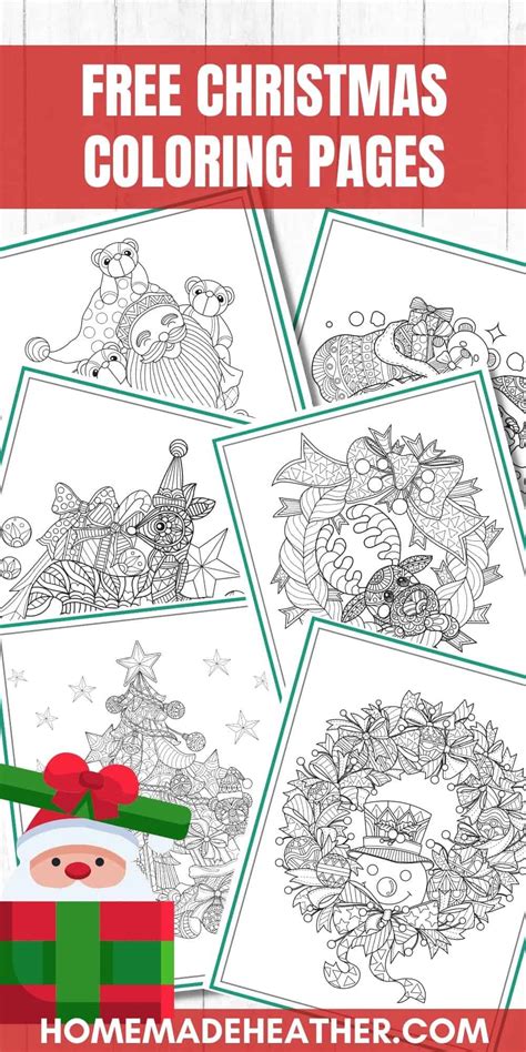 printable christmas coloring pages  adults homemade heather