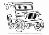 Cars Sarge Draw Drawing Step Car Cartoon Getdrawings Learn Automotive sketch template