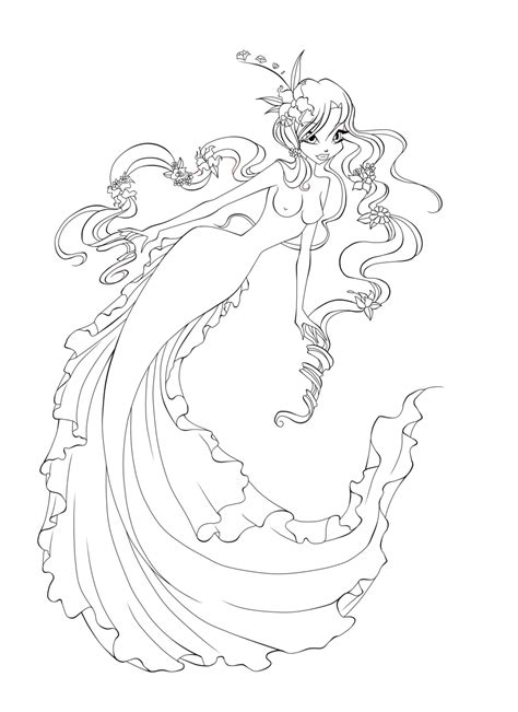 manga mermaid coloring pages nolyutesa