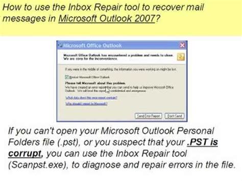 inbox repair toolscanpstexe  recover