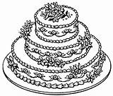 Cake Coloring Pages Wedding Beautiful Color Cakes Place Getdrawings Tocolor sketch template