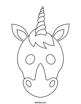 printable unicorn mask  color  ps bday  unicorn mask