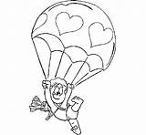 Parachute Cupidon Paracadute Cupido Colorier Paraquedas Coloritou Cupid Coloringcrew Acolore Designlooter sketch template