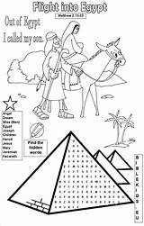 Egypt Bible Escape Flight Sunday School Into Kids Puzzle Joseph Worksheet Jesus Word Search Crafts Mary Activities Maze Crossword Printable sketch template