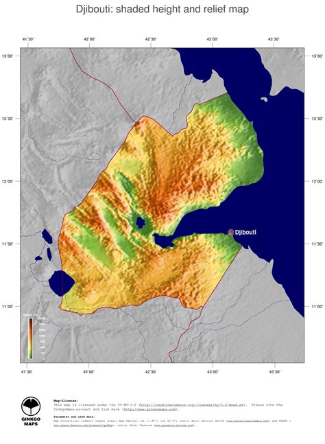 Map Djibouti Ginkgomaps Continent Africa Region Djibouti
