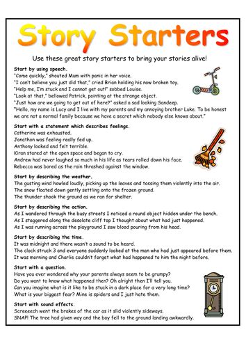 story starters mat  resourcecentre teaching resources tes