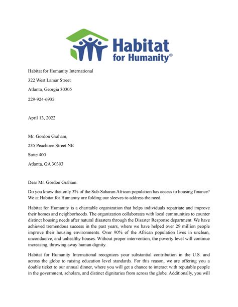 bcom  charity sales letter habitat  humanity international