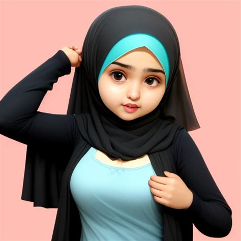 generator seni ai dari teks cute hijab girl with exposed breasts and