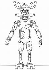 Coloring Pages Fnaf Foxy Printable Nights Five Freddy Freddys Toy sketch template