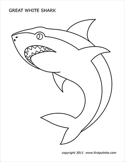 shark  printable templates coloring pages firstpalettecom