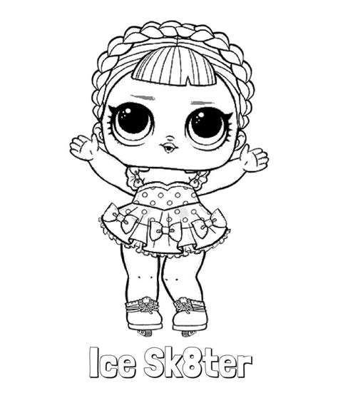 ice skter lol surprise doll coloring page  print  color
