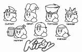 Kirby Coloring Pages Characters Complete Children Fun Collection sketch template