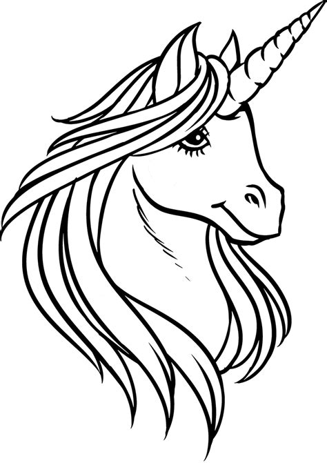 unicorn head smiling coloring page  printable coloring pages  kids