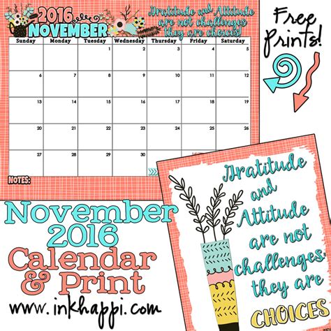 november 2016 calendar and print inkhappi