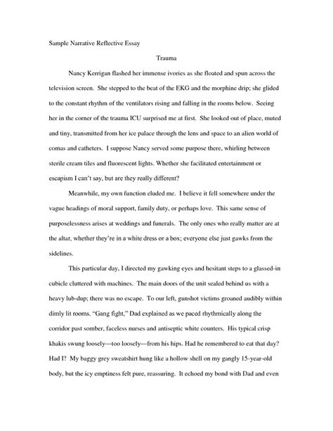 narrative essay sample  hq printable documents