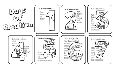 images   printable creation activity pages gods  days