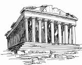 Parthenon Greece Athens sketch template
