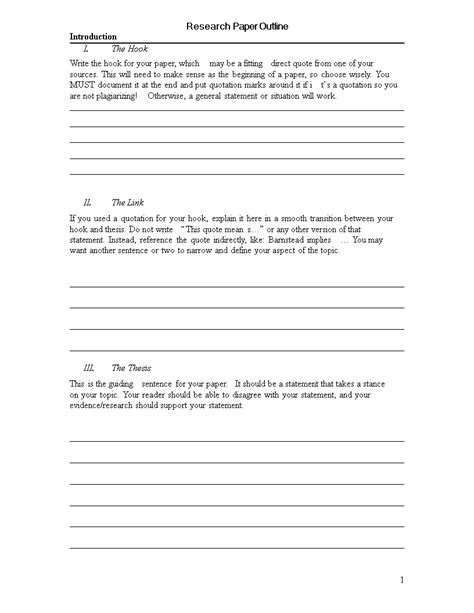 college research paper outline template    write  college
