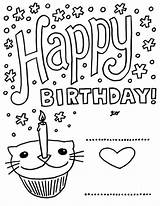 Birthday Coloring Happy Printable Pages Cards Card Color Print Kids Greeting Cat Procoloring Party Rocks Grandpa Elmo Getcolorings Cupcake Doodle sketch template
