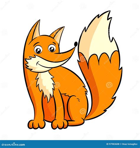 cute cartoon fox stock vector illustration  emotions
