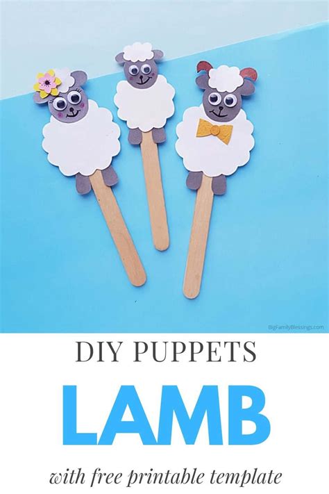 sheep craft diy popsicle stick puppets big family blessings