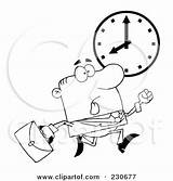 Clipart Illustration Coloring Clock Businessman Hurried Outline Running Past Royalty Toon Hit Rf Rushed Vector sketch template