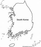 Korea South Coloring Map Outline Korean Activity Pages Enchantedlearning Research Designlooter 625px 37kb Drawings sketch template