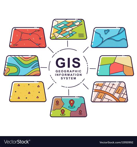 gis concept data layers  infographic royalty  vector