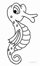 Seahorse Coloring Pages Printable Outline Drawing Color Cartoon Sheet Kids Simple Cool2bkids Getdrawings Fish sketch template
