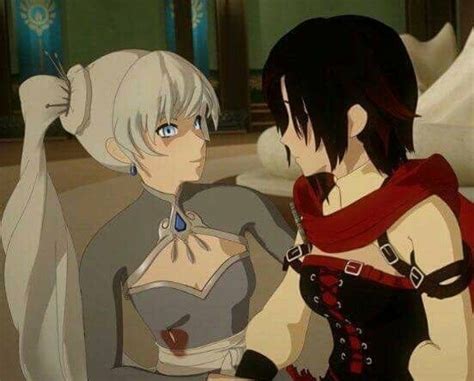 Now Kiss Already Rwby White Rose Ruby Rose X Weiss