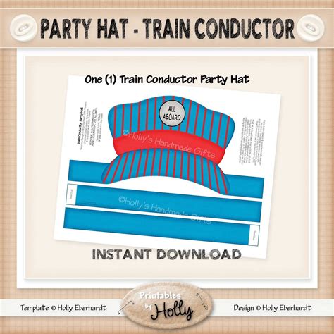 party hat train conductor birthday dress  instant